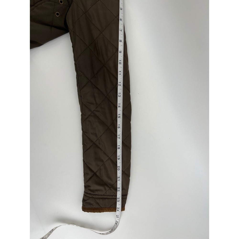 Zara Basic Quilted Jacket Brown Suede Accents Bel… - image 6